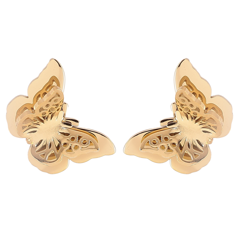 Сережки Xuping TTM Stainless Steel колір 14К пусети «Метелики» фото №1