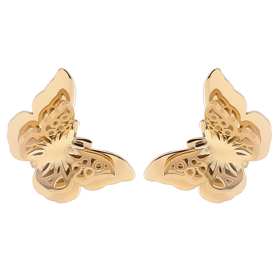 Серьги Xuping TTM Stainless Steel цвет 14К пусеты Бабочки фото №1