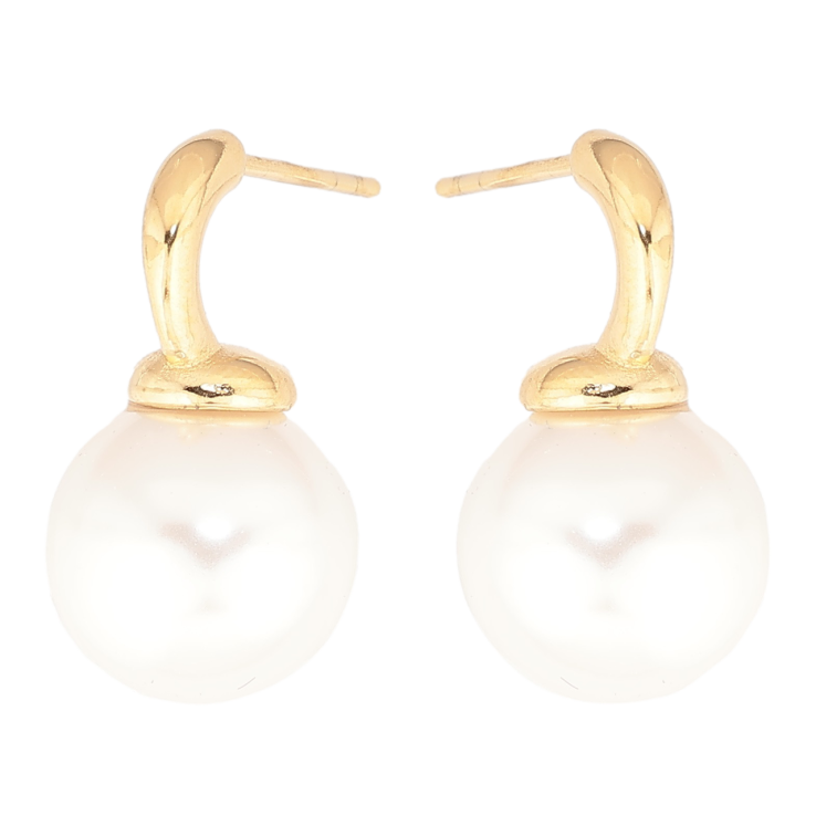 Сережки Xuping TTM Stainless Steel колір 14К пусети «Перлини на дугах» фото №20