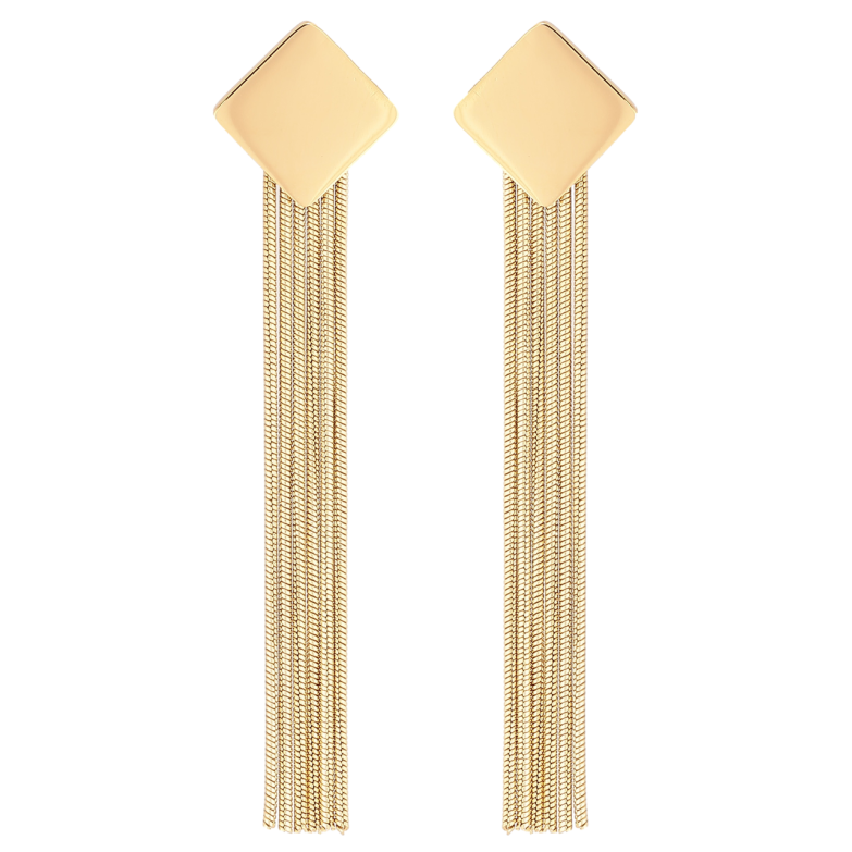 Сережки Xuping TTM Stainless Steel колір 14К пусети «Ромби з підвісками» фото №24