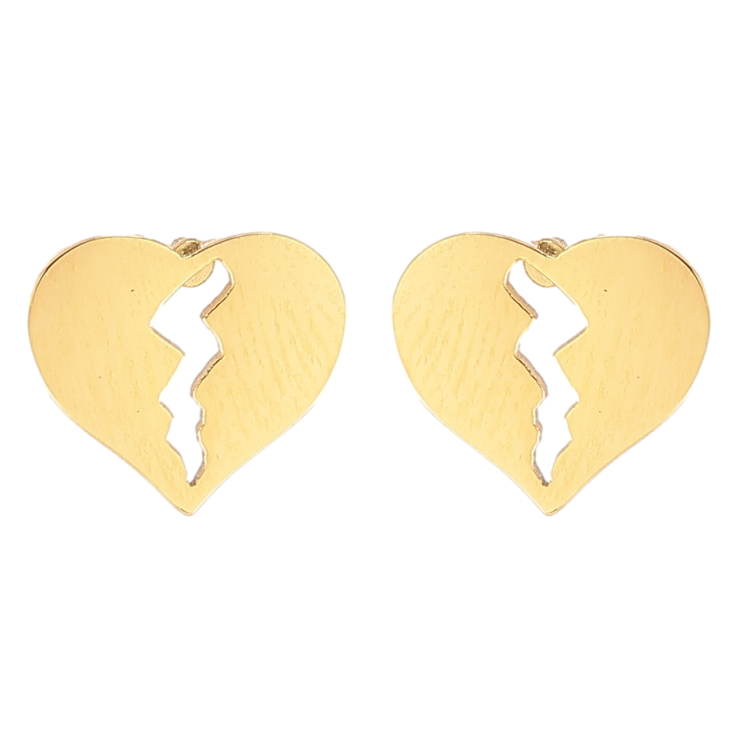 Сережки Xuping TTM Stainless Steel колір 14К пусети «Сердечка» фото №18