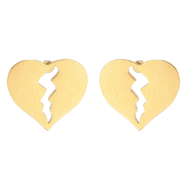 Серьги Xuping TTM Stainless Steel цвет 14К пусеты Сердечки фото №8