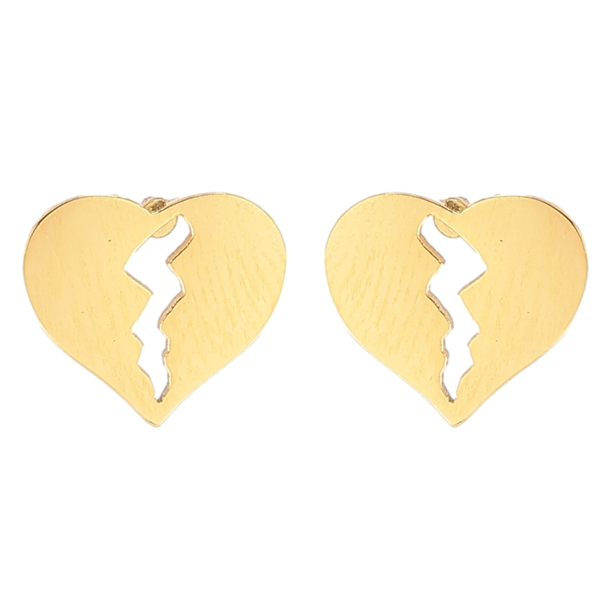 Сережки Xuping TTM Stainless Steel колір 14К пусети «Сердечка» фото №1