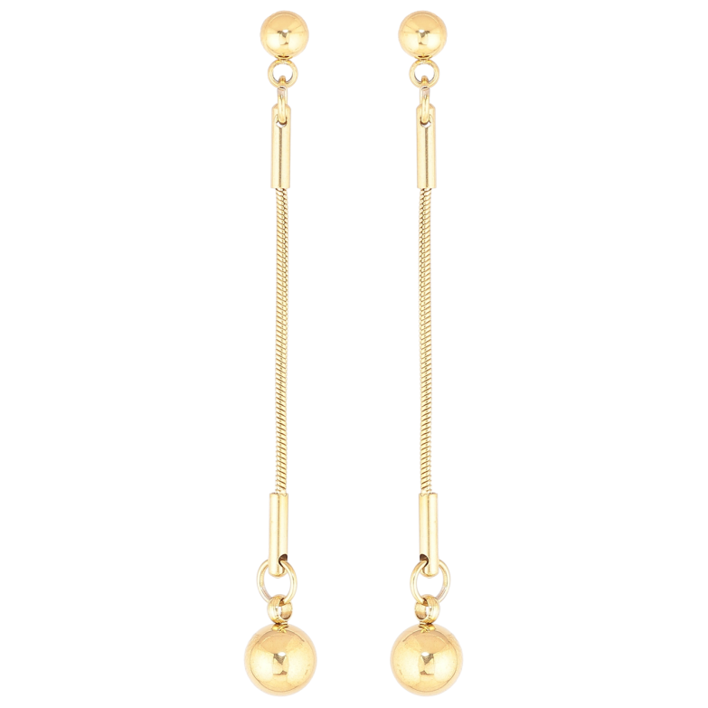 Сережки Xuping TTM Stainless Steel колір 14К пусети «Підвіски з кульками» фото №2