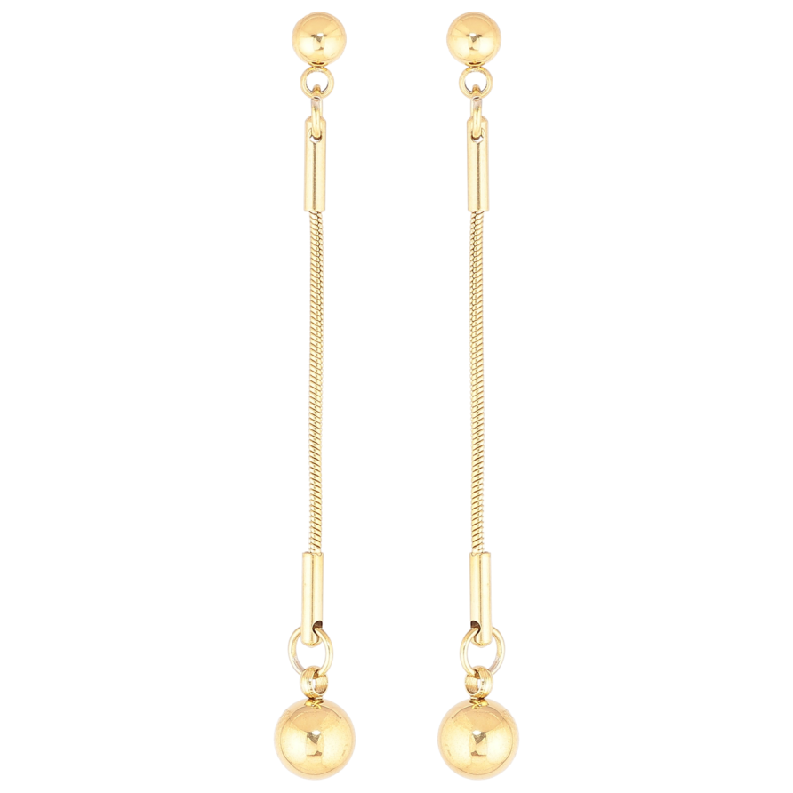 Сережки Xuping TTM Stainless Steel колір 14К пусети «Підвіски з кульками» фото №1