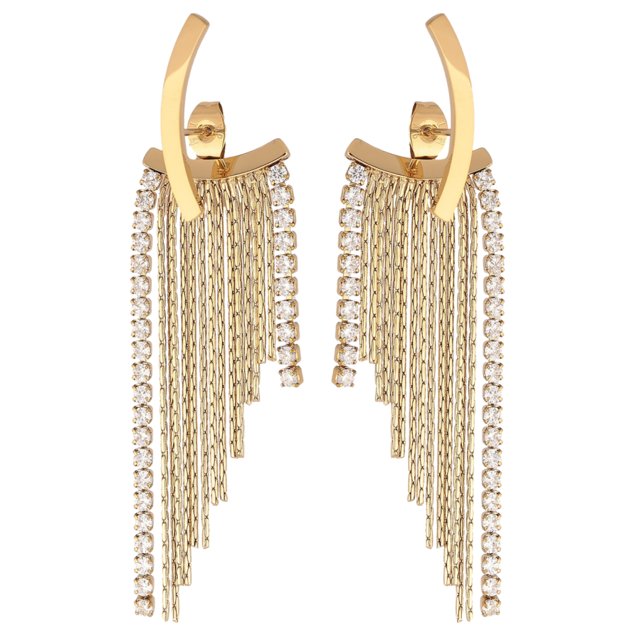 Сережки Xuping TTM Stainless Steel колір 14К пусети-джекети «Декоративні підвіски» фото №1 Сережки Xuping TTM Stainless Steel колір 14К пусети-джекети «Декоративні підвіски» фото №1