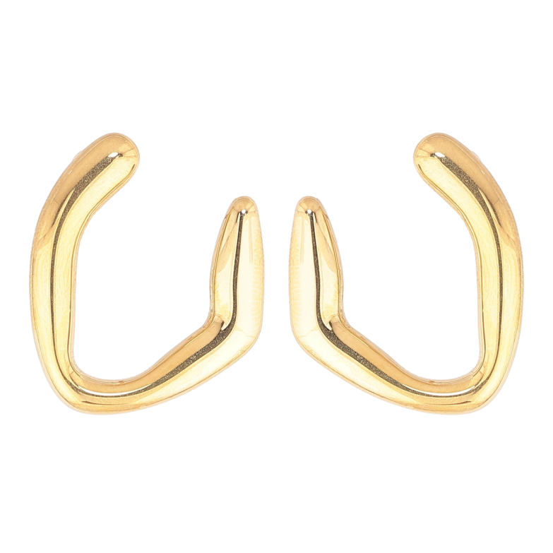 Сережки Xuping TTM Stainless Steel колір 14К пусети «Декоративний візерунок» фото №2