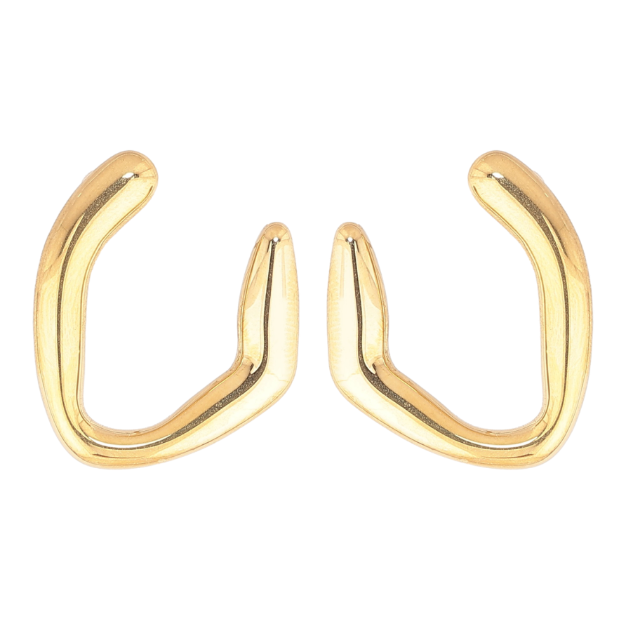 Сережки Xuping TTM Stainless Steel колір 14К пусети «Декоративний візерунок» фото №1