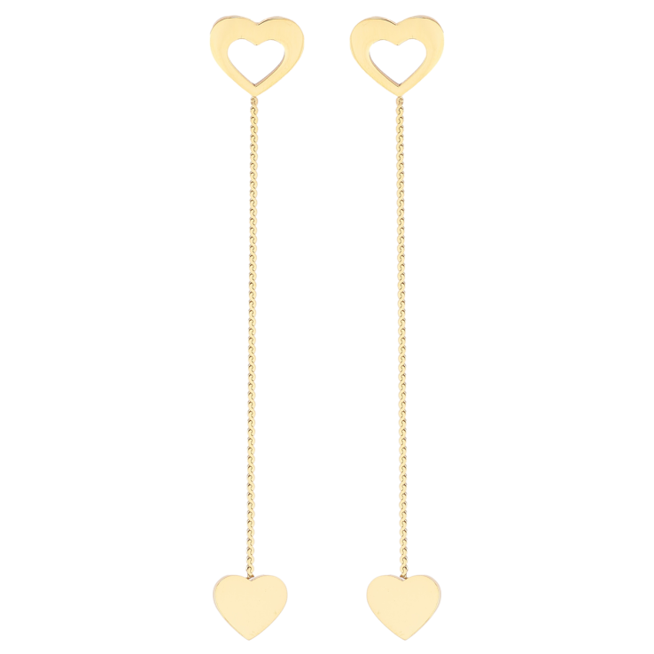 Сережки Xuping TTM Stainless Steel колір 14К пусети «Сердечка» фото №17