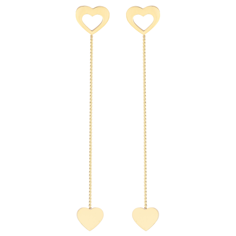 Сережки Xuping TTM Stainless Steel колір 14К пусети «Сердечка» фото №1