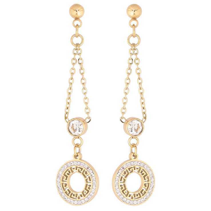 Серьги Xuping TTM Stainless Steel цвет 14К пусеты Декоративные подвески с кристаллами фото №24