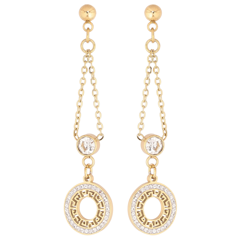 Серьги Xuping TTM Stainless Steel цвет 14К пусеты Декоративные подвески с кристаллами фото №1