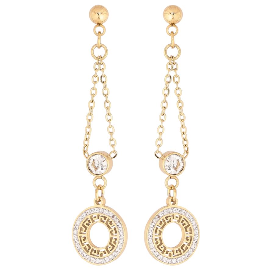 Серьги Xuping TTM Stainless Steel цвет 14К пусеты Декоративные подвески с кристаллами фото №1