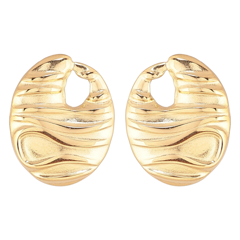 Серьги Xuping TTM Stainless Steel цвет 14К пусеты Декоративные овалы фото №1
