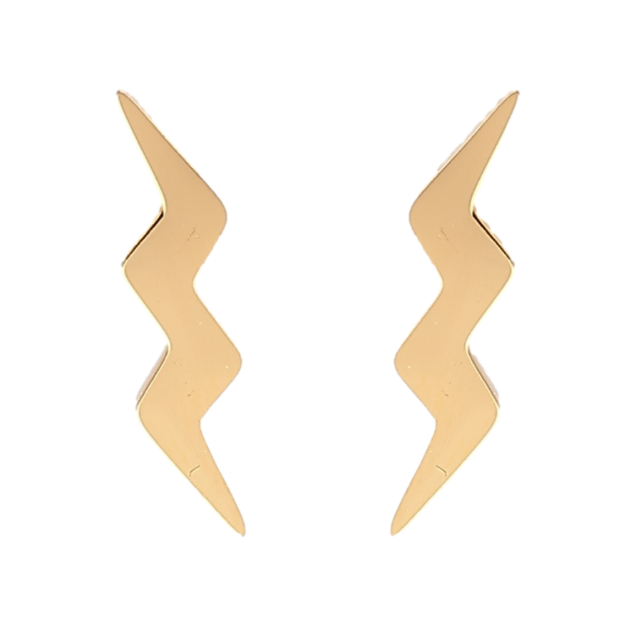 Сережки Xuping TTM Stainless Steel колір 14К пусети «Блискавка» фото №1