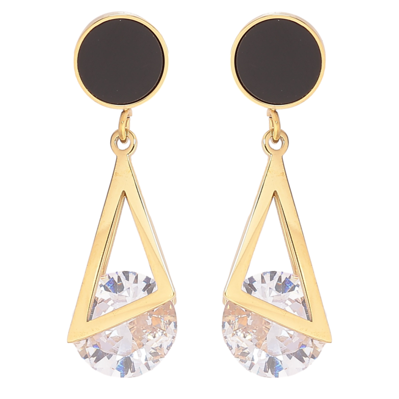 Серьги Xuping TTM Stainless Steel цвет 14К пусеты Кристальные подвески фото №1