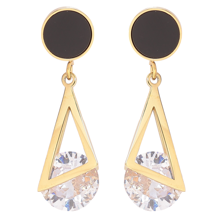 Серьги Xuping TTM Stainless Steel цвет 14К пусеты Кристальные подвески фото №1