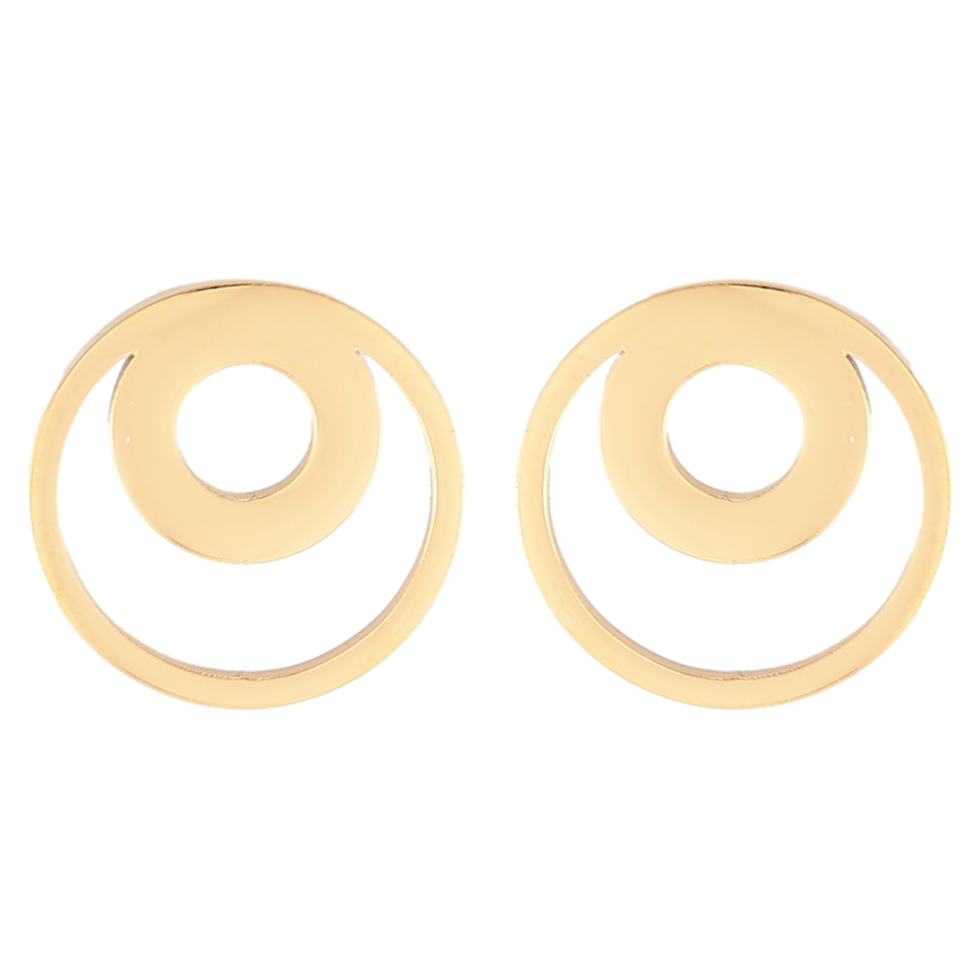 Сережки Xuping TTM Stainless Steel колір 14К пусети «Колечка» фото №1