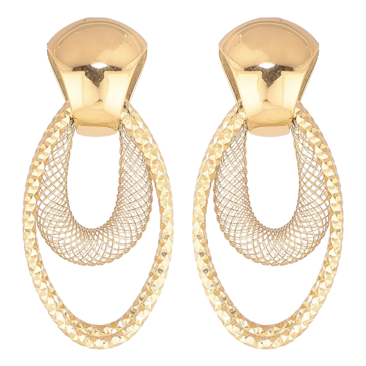 Сережки Xuping TTM Stainless Steel колір 14К пусети «Декоративний візерунок» фото №23