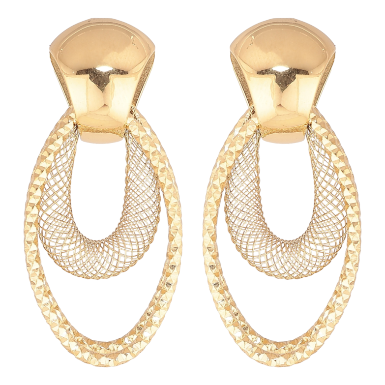 Сережки Xuping TTM Stainless Steel колір 14К пусети «Декоративний візерунок» фото №1