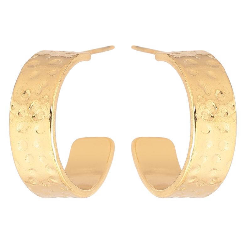 Серьги Xuping TTM Stainless Steel цвет 14К пусеты Широкие дуги с узором фото №23