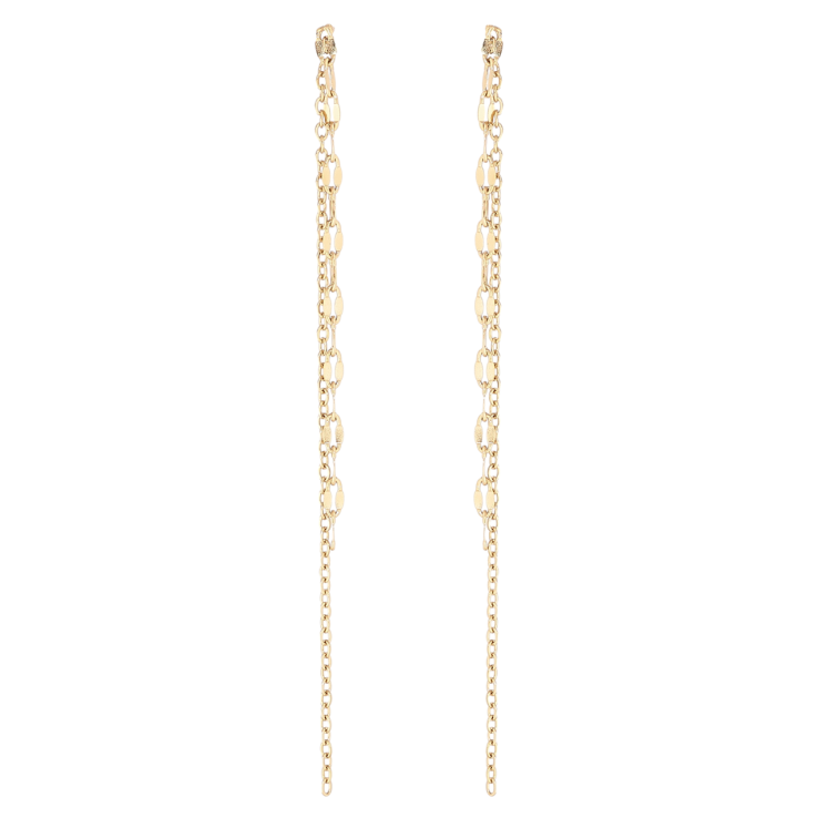 Сережки Xuping TTM Stainless Steel колір 14К пусети «Підвіски з ланцюжків» фото №22