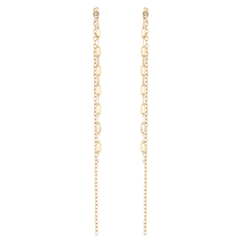 Сережки Xuping TTM Stainless Steel колір 14К пусети «Підвіски з ланцюжків» фото №1