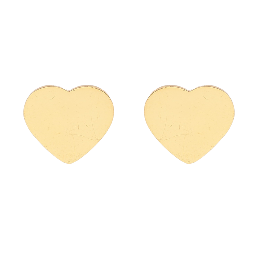 Сережки Xuping TTM Stainless Steel колір 14К пусети «Сердечка» фото №1