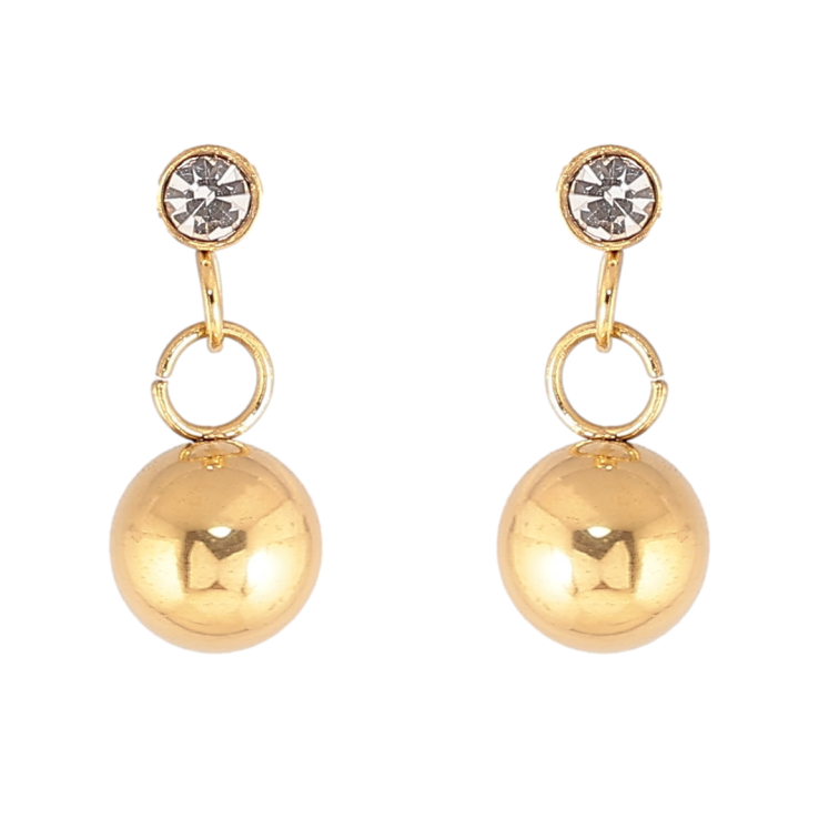 Сережки Xuping TTM Stainless Steel колір 14К пусети «Підвіски з кульками» фото №25