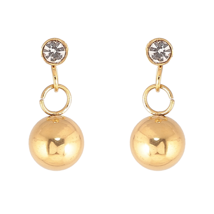 Сережки Xuping TTM Stainless Steel колір 14К пусети «Підвіски з кульками» фото №1