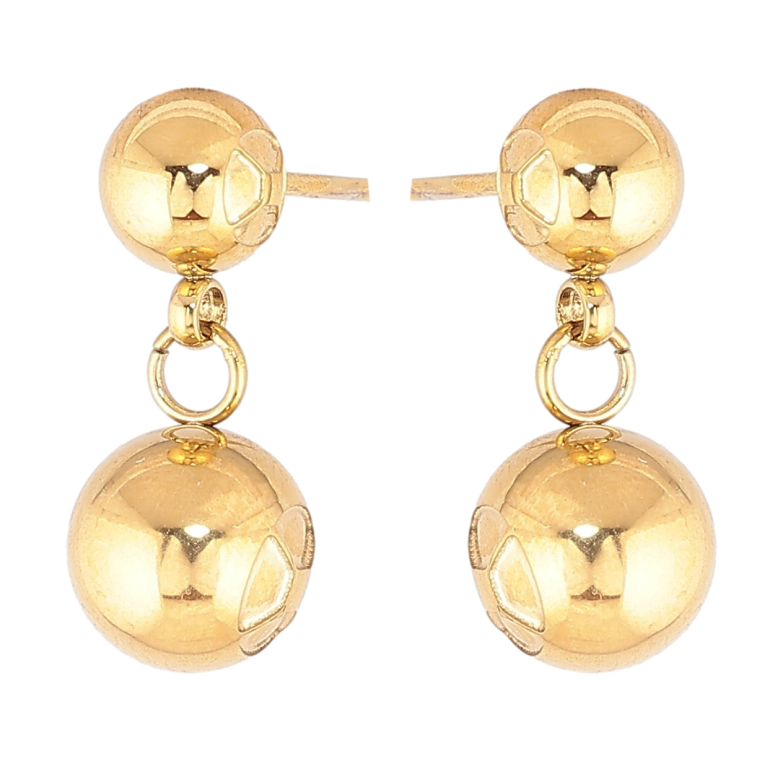 Сережки Xuping TTM Stainless Steel колір 14К пусети «Кульки» фото №1