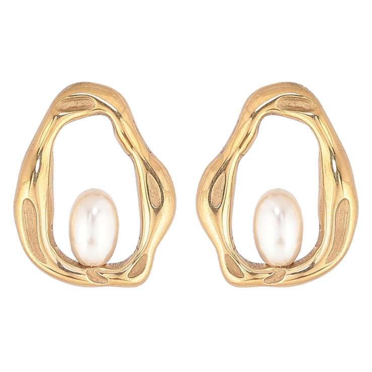 Сережки Xuping TTM Stainless Steel колір 14К пусети «Авангард» фото №16