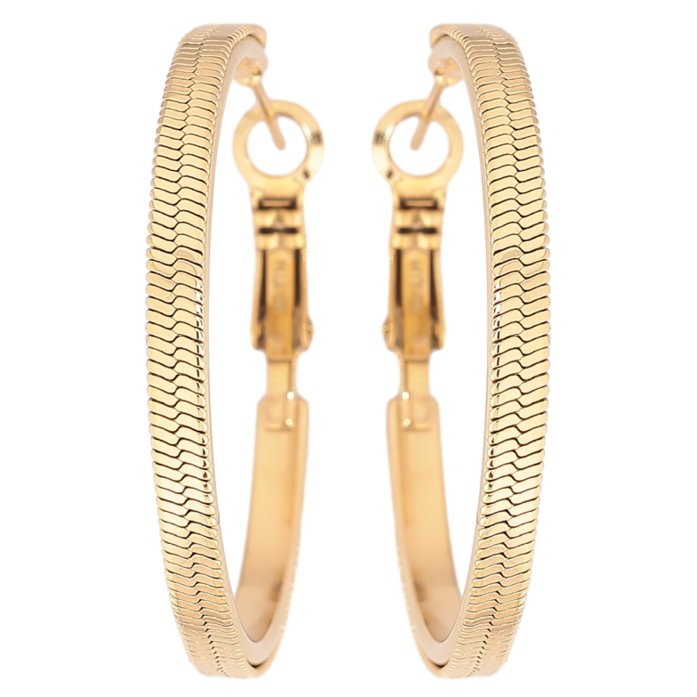 Серьги Xuping TTM Stainless Steel цвет 14К кольца (конго) Декоративный узор ø 3,5см фото №1