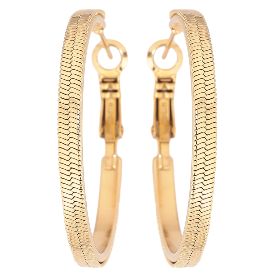 Серьги Xuping TTM Stainless Steel цвет 14К кольца (конго) Декоративный узор ø 3,5см фото №1