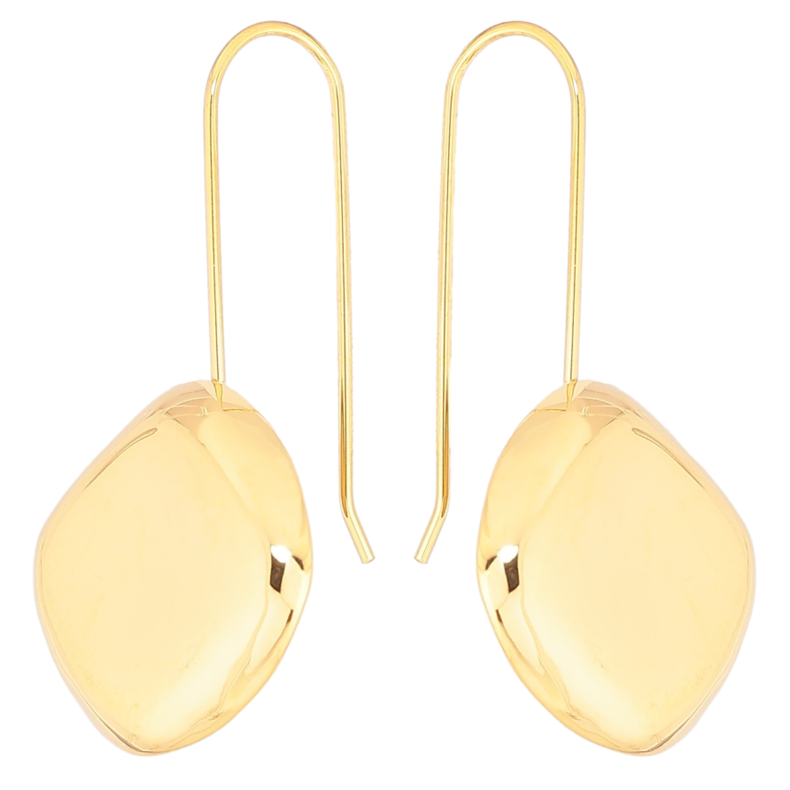 Сережки Xuping TTM Stainless Steel колір 14К французький замок «Ромби на дужках» фото №1