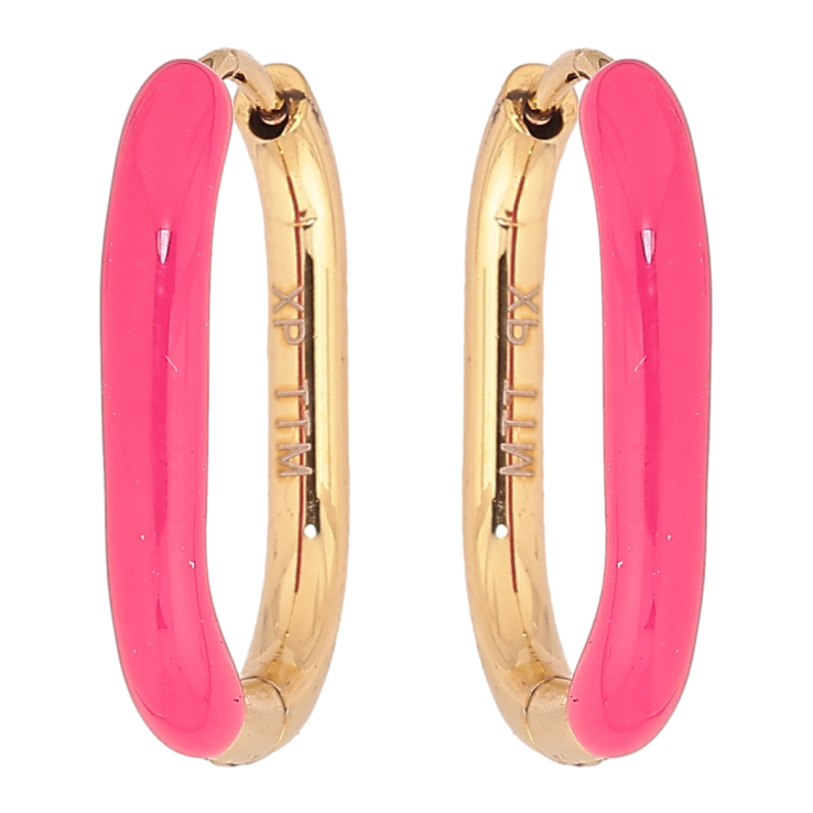 Сережки Xuping TTM Stainless Steel колір 14К колечка «Пофарбовані рожевою емаллю» фото №25