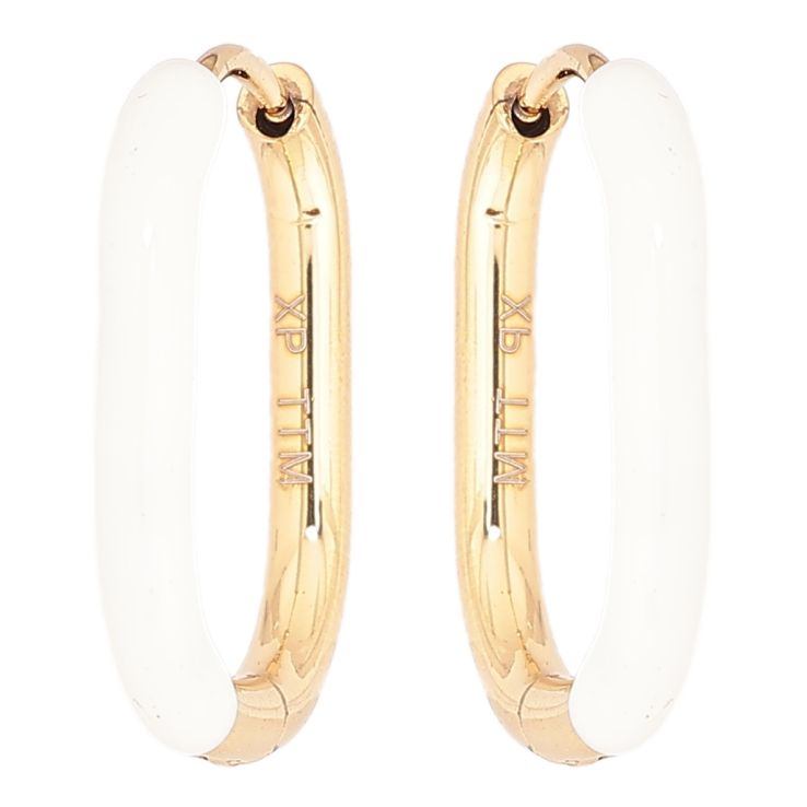 Серьги Xuping TTM Stainless Steel цвет 14К колечки Покраска белой эмалью фото №13