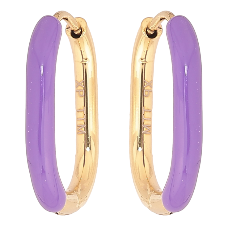 Серьги Xuping TTM Stainless Steel цвет 14К колечки Покраска сиреневой эмалью фото №24