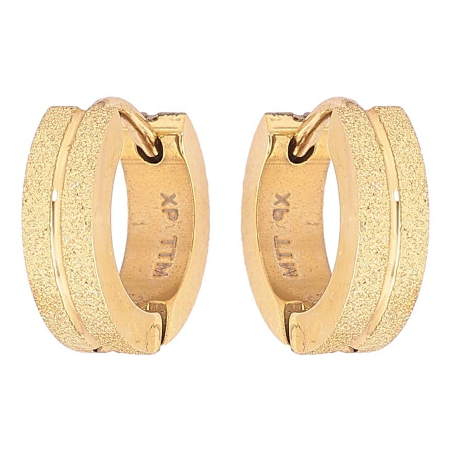 Сережки Xuping TTM Stainless Steel колір 14К колечка «Візерунок шагренью» фото №1