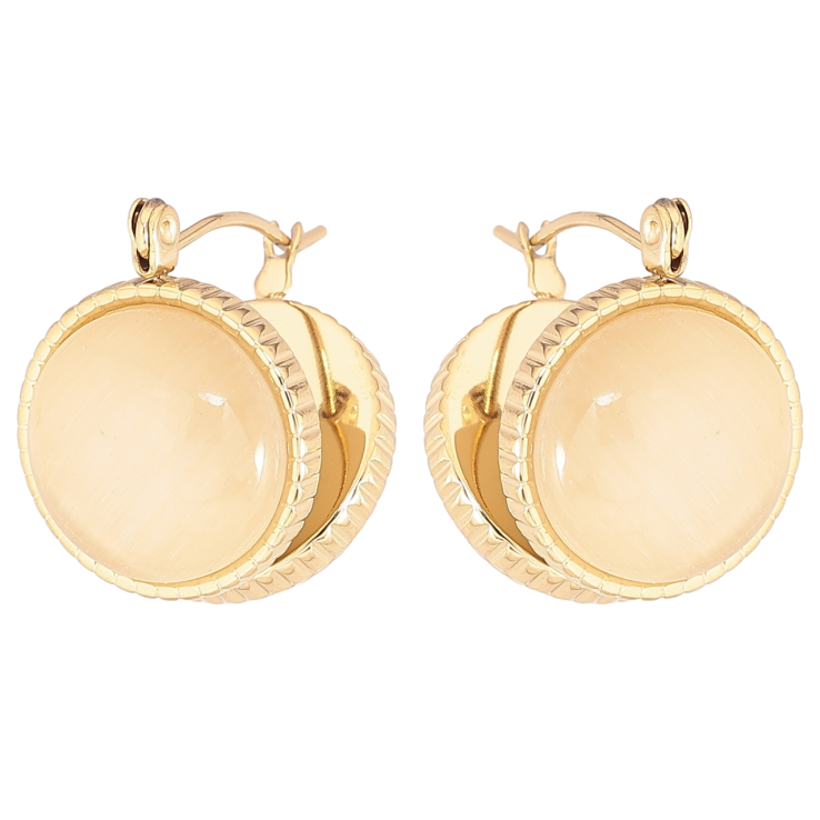 Серьги Xuping TTM Stainless Steel цвет 14К замок-булавка Вставки Кошачий глаз фото №11