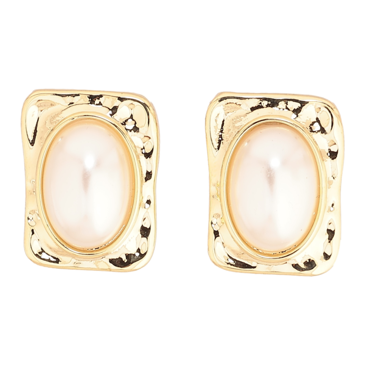 Серьги Xuping Позолота 14K пусеты Прямоугольные с жемчужными вставками фото №20