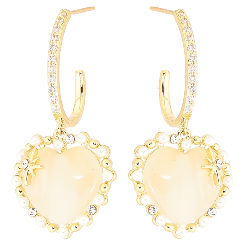 Серьги Xuping Позолота 14K пусеты Сердечки фото №22