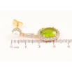 Сережки Xuping Позолота 14K пусети «Підвіски з салатовими фіанітами в обрамленні цирконію» фото №2