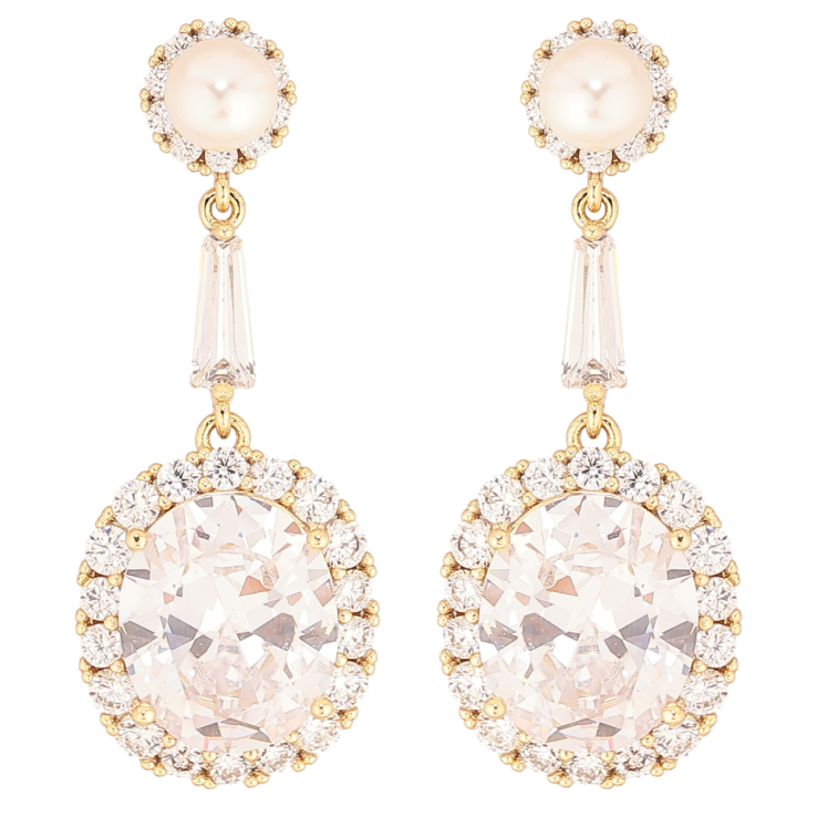 Серьги Xuping Позолота 14K пусеты Подвески с фианитами в обрамлении циркония фото №10