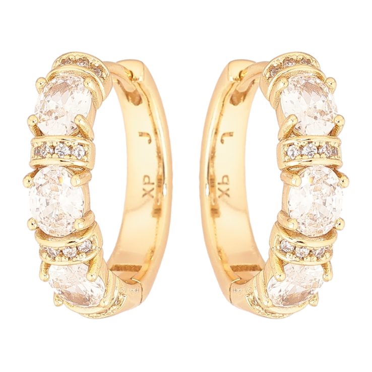 Серьги Xuping Позолота 14K колечки Кристальный блеск фото №25