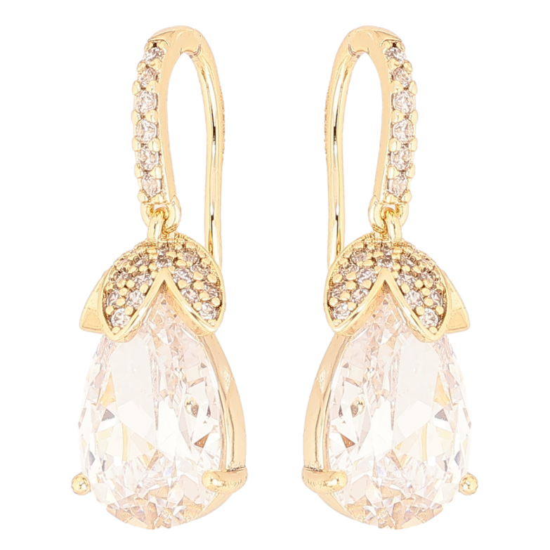 Серьги Xuping Позолота 14K французский замок Кристальные бутоны фото №1