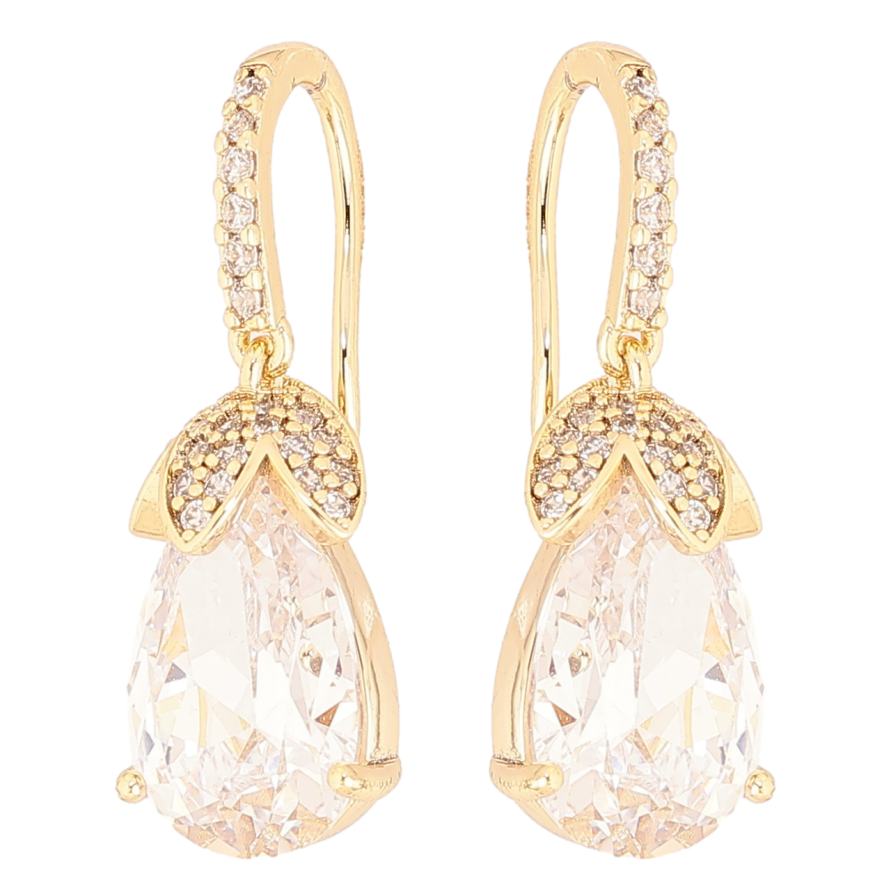 Серьги Xuping Позолота 14K французский замок Кристальные бутоны фото №1