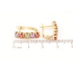 Сережки Xuping Позолота 14K  англійський замок «Доріжки різнокольорових кристалів» фото №2