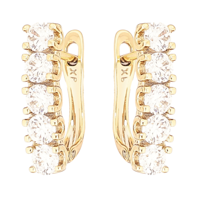 Серьги Xuping Позолота 14K английский замок Дорожки кристаллов фото №15