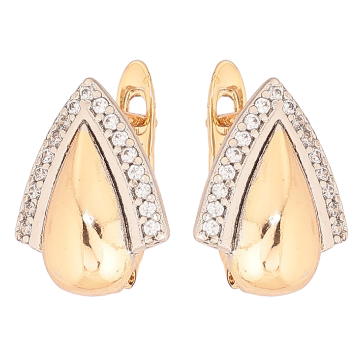 Серьги Xuping Позолота 18K + Родий английский замок Декоративный узор с кристаллами фото №17 Серьги Xuping Позолота 18K + Родий английский замок Декоративный узор с кристаллами фото №17